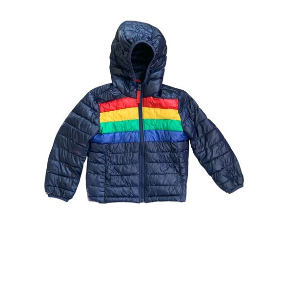 Primary Rainbow Puffer Jacket 4/5 Years - Picture 1 of 9